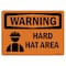 Signmission OSHA WARNING Sign, Hard Hat Area, 10in X 7in Decal, 10" W, 7" H, Landscape, Hard Hat Area OS-WS-D-710-L-12629 - alternate 1